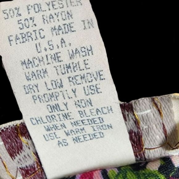 Worthington Dress Vintage 80s 90s Puffed 3/4 Sleeves Floral Pink on Black 10/12 - Picture 9 of 13